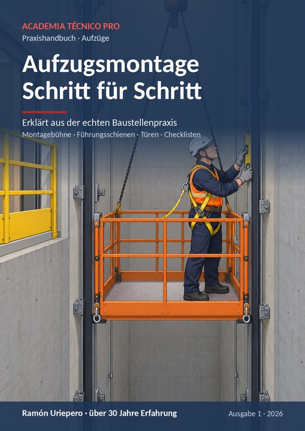 Titelbild des Handbuchs Aufzugsmontage Schritt für Schritt