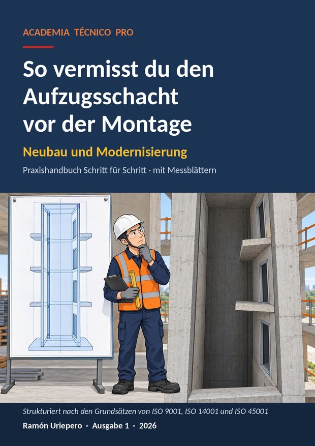 Titelbild des Handbuchs Den Aufzugsschacht vor der Montage vermessen: Schacht laut Plan im Vergleich zum tatsächlichen Schacht